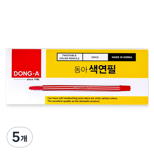 동아 샤프식 색연필 빨강 12p, 5개, 1개