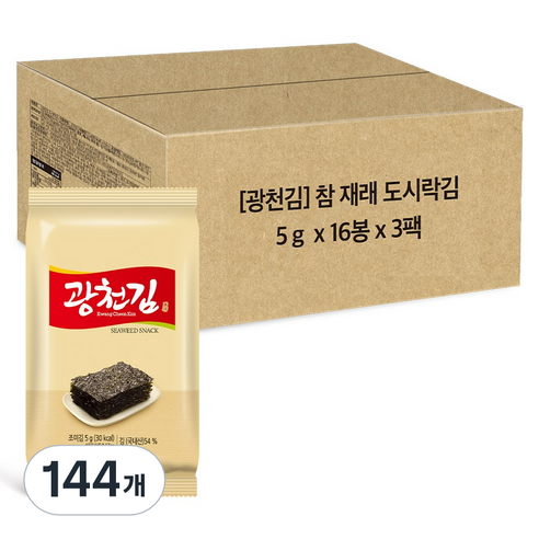 참 광천 재래 도시락김, 5g, 144개
