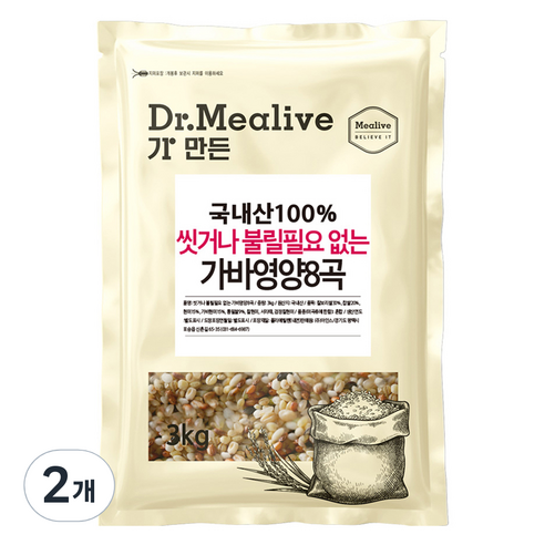 밀리브 가바영양 8곡, 3kg, 2개