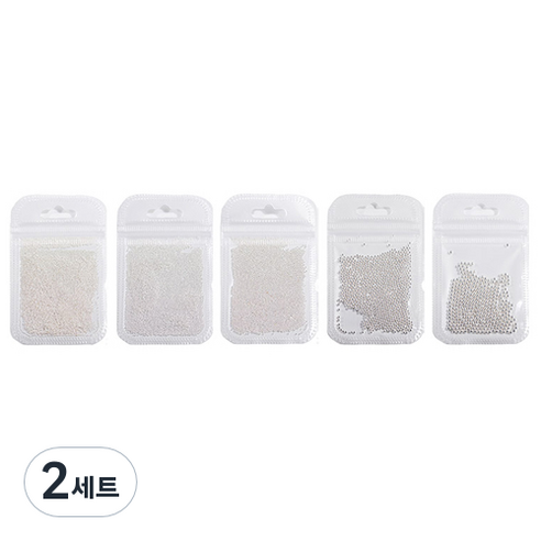 카카스 볼참스톤 구슬글리터 5종 세트 KN-A411, 실버(KN-A4111), 2세트
