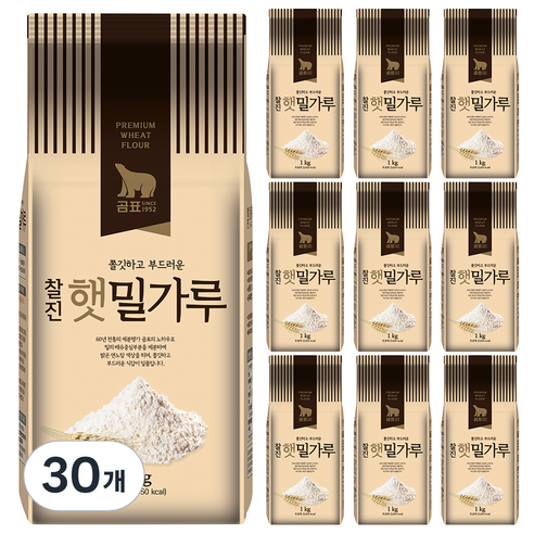 곰표 찰진 햇밀가루, 1kg, 30개