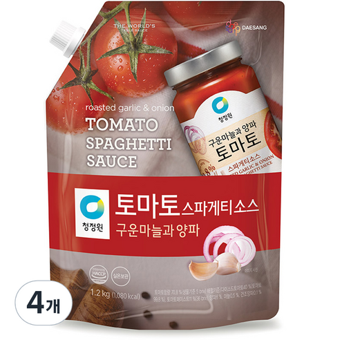 대상 청정원 토마토 스파게티소스, 1.2kg, 4개