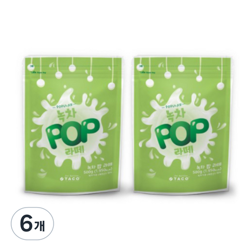 타코 녹차 팝 라떼 파우더, 500g, 1개입, 6개