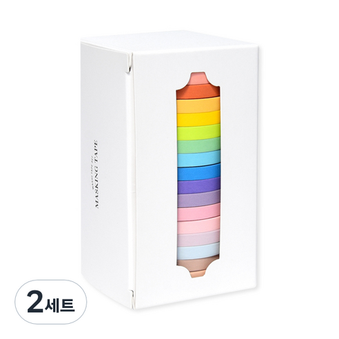 모노라이크 아르떼 마스킹테이프 18종 세트 47mm x 5mm x 10m, Sherbet slim, 2세트