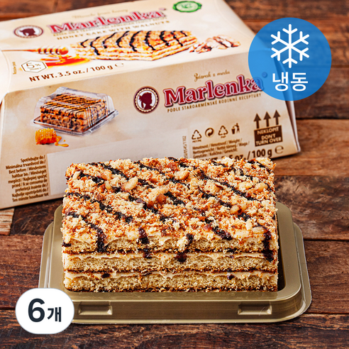말렌카 허니 케이크 호두 (냉동), 100g, 6개
