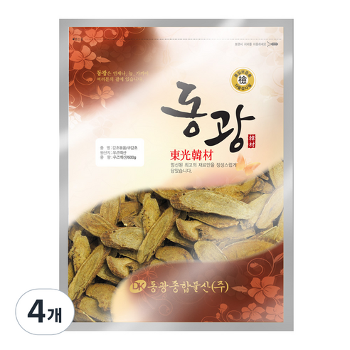 동광종합물산 감초볶음 구감초 우즈베키스탄산, 600g, 4개