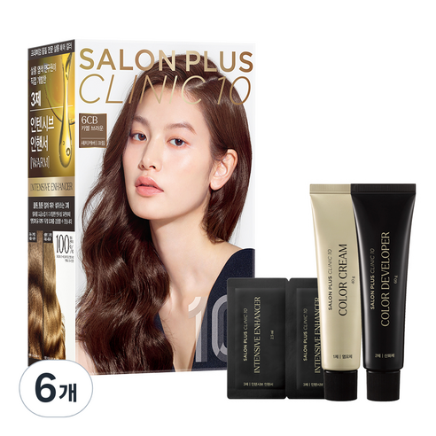미쟝센 살롱 PLUS CLINIC 10 염색제, 6 카멜 브라운, 6개