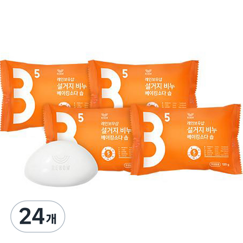 레인보우샵 설거지비누 베이킹소다 솝, 120g, 24개