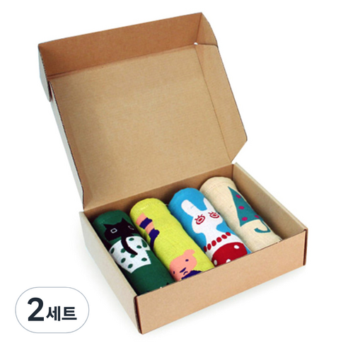 퓨어썬데이 북유럽풍 일러스트 주방타올 선물세트, TYPE B, 2세트