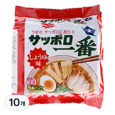 산요 사뽀로 간장맛 봉지라면, 10개