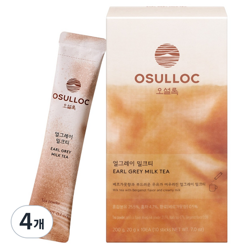오설록 얼그레이 밀크티, 20g, 10개입, 4개