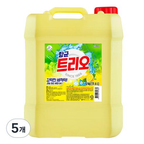 애경 트리오 말통세제, 12kg, 5개