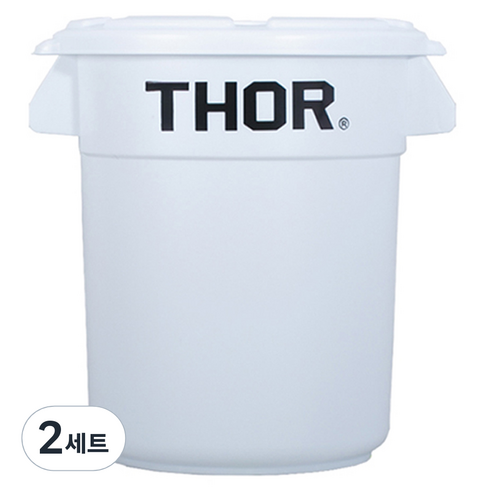 토르컨테이너 원형 캠핑 수납 보관함 1단 12L + 덮개 세트, WHITE, 2세트