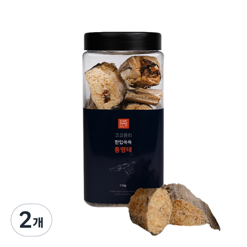 코코몰리 반려동물 한입쏙쏙 트릿 동결건조간식 110g, 통명태, 2개