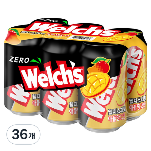 웰치스 제로 애플망고맛, 36개, 355ml