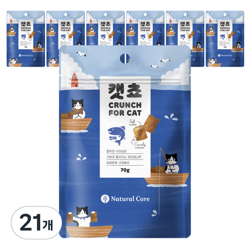 네츄럴코어 캣쵸 고양이 간식, 연어, 70g, 21개