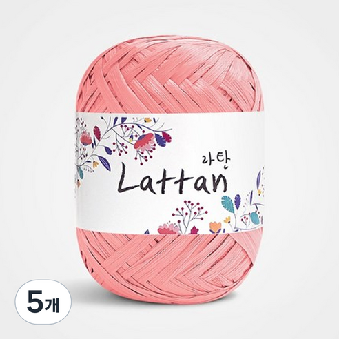 yarna 라탄 라피아 뜨개실 40g, 3번 반유광, 5개