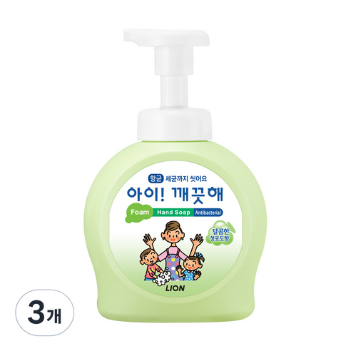 아이깨끗해 향균 거품 핸드솝 청포도, 490ml, 3개