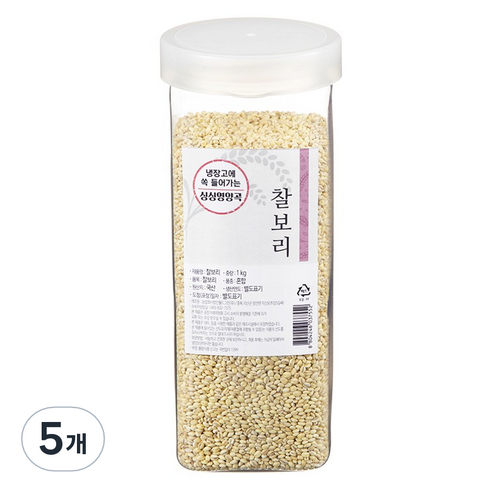 월드그린 싱싱영양통 찰보리, 1kg, 5개