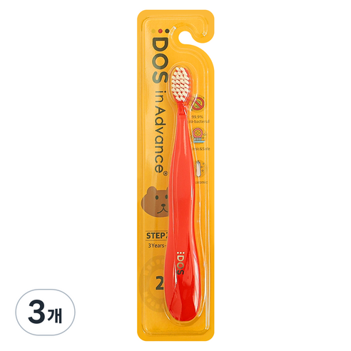 도스인어드밴스 유아 칫솔 2단계, 랜덤발송, 1개입, 3개