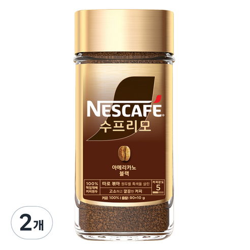 네스카페 수프리모 아메리카노 블랙 jar, 100g, 1개입, 2개