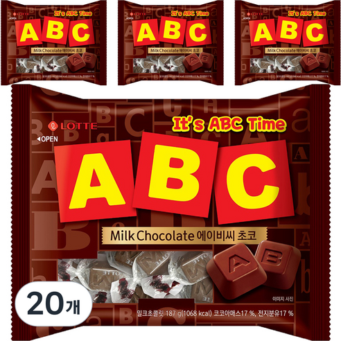 ABC 초콜릿, 187g, 20개