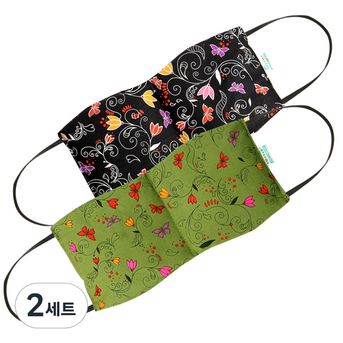 아이러브허브 눈 찜질팩 허브향 카키 + 블랙, 2개입, 2세트