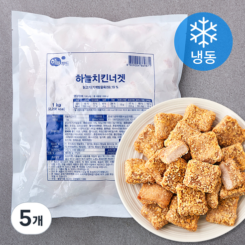 하늘푸드 하늘 치킨너겟 (냉동), 1kg, 5개