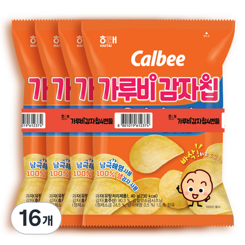 가루비 감자칩 오리지널, 40g, 16개