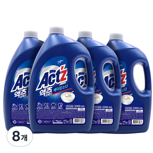 액츠 퍼펙트 베이킹소다 액상세제 본품, 3300ml, 8개