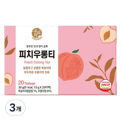 우리차 피치우롱티, 1.5g, 20개입, 3개