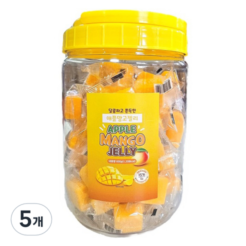 달콤하고 쫀득한 애플망고젤리, 600g, 5개