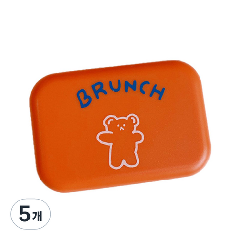 브랜드미 귀여운 곰 렌즈케이스, 오렌지 베어, 5개