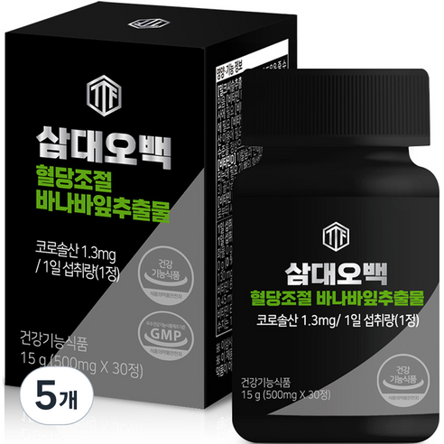 삼대오백 혈당조절 바나바잎추출물 정제 영양제 15g, 30정, 5개