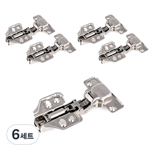 유압식 가구 싱크대 아웃도어 경첩 5p + 설치용 피스, 6세트