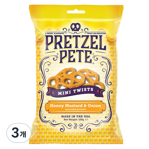 프레첼피트 허니 머스타드 앤 어니언 프레첼, 100g, 3개