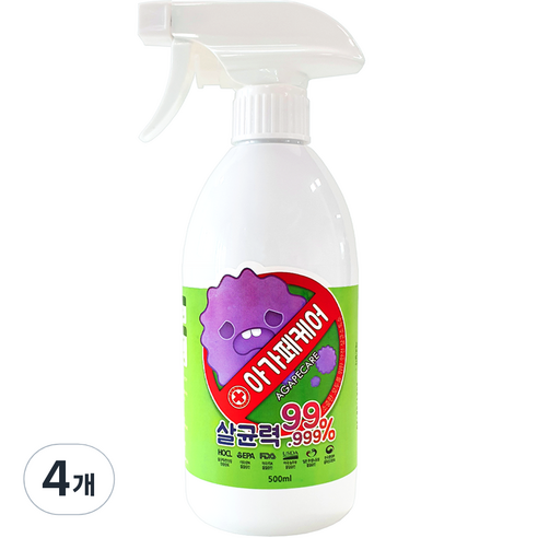 아가페케어 살균소독제, 500ml, 4개