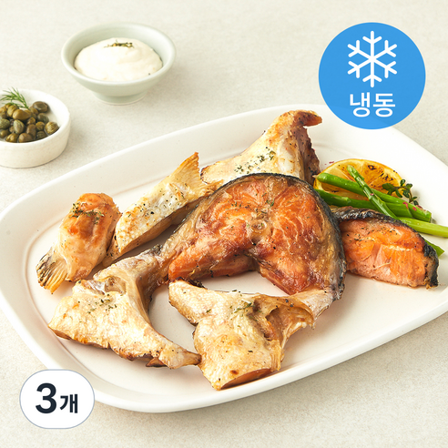 피쉬온탑 화덕 연어머리 구이 (냉동), 3개, 350g