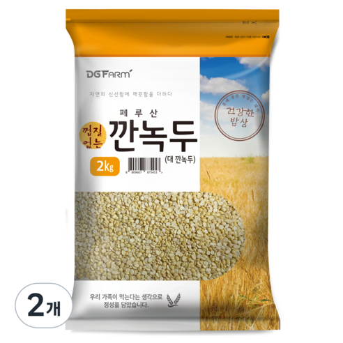 대구농산 껍질없는 대 깐녹두, 2kg, 2개