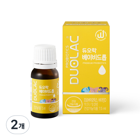 듀오락 베이비 드롭 프로바이오틱스 플러스 비타민D, 7.5ml, 2개