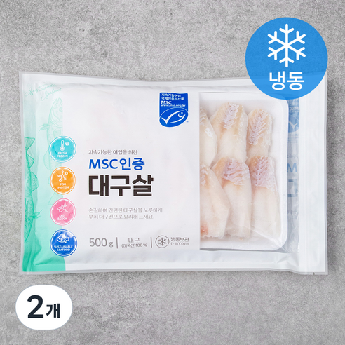 프리미어 미국 MSC인증 대구살(냉동), 500g, 2개