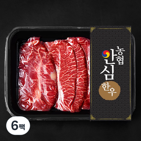 농협안심한우 부채살 1등급 구이용 (냉장), 200g, 6팩