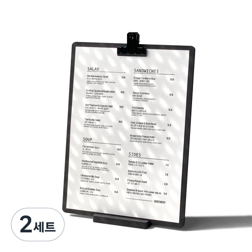 클립보드프로젝트 잉글랜드 젠틀 우드 클립보드 A4 + 받침대 세트, 블랙, 2세트