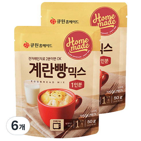 큐원 홈메이드 홈메이드 계란빵믹스, 50g, 6개