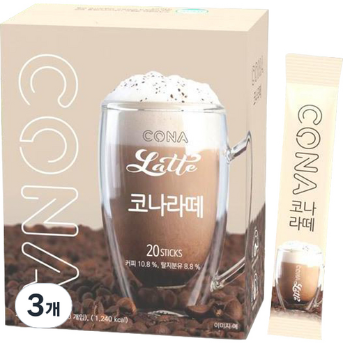 CONA 라떼 로스트 원두커피믹스, 13.5g, 20개입, 3개