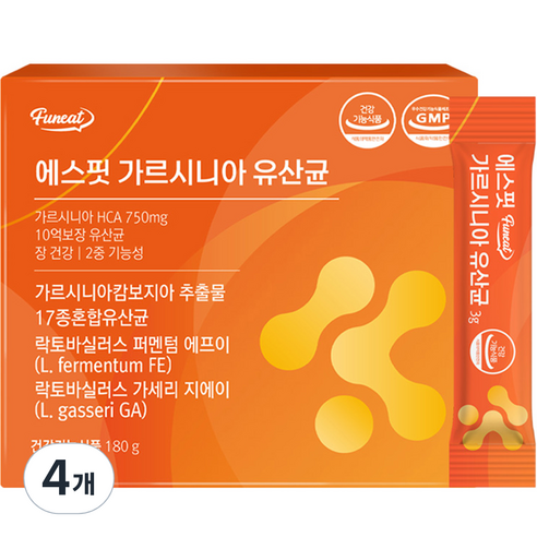 퍼니트 리얼 에스핏 가르시니아 유산균 60p, 4개, 180g