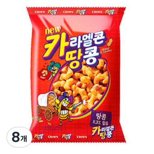 크라운 카라멜콘 땅콩, 56g, 8개