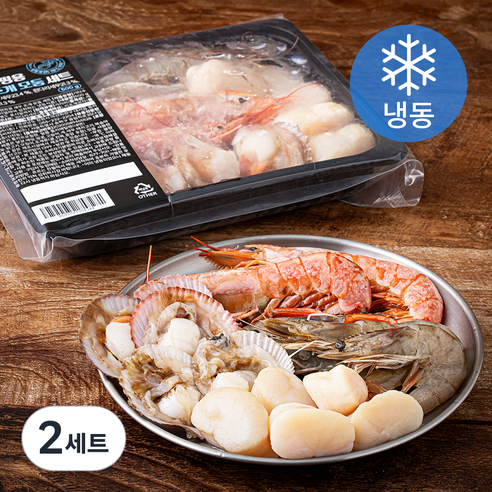 곰곰 캠핑용 새우 조개 모둠 세트 500g (냉동), 2개