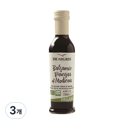 [데니그리스] De Nigris 유기농 와인식초, 3개, 250ml