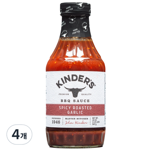 킨더스 스파이시 로스티드 갈릭 바베큐 소스, 4개, 567g
